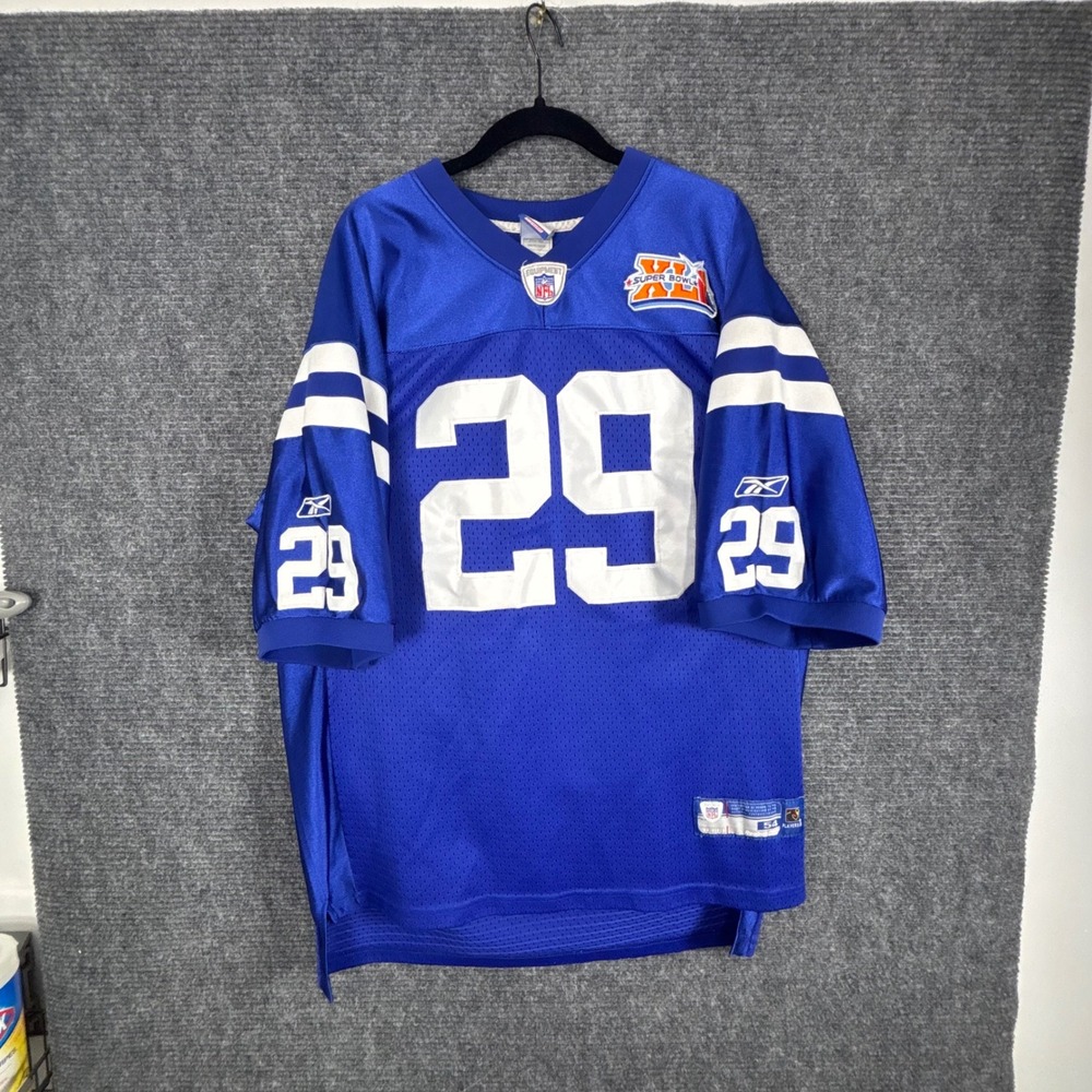 Reebok NFL Indianapolis Colts Joseph Addai 29 Super Bowl XLI Jersey Mens 54 Blue